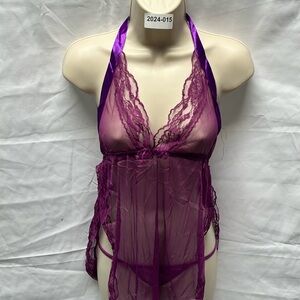 2pcs purple tie string lingerie